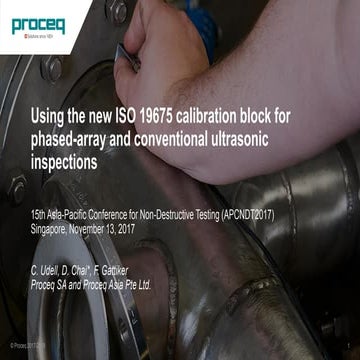 Using the new ISO 19675 calibration block for phased-array and conventional u...