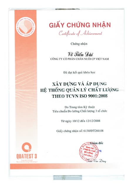 ISO certification