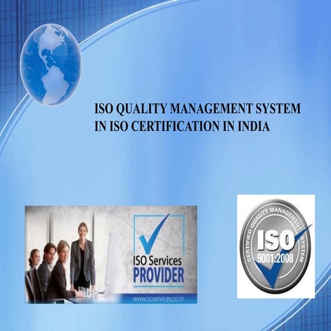 ISO quality management system in ISO certification in India