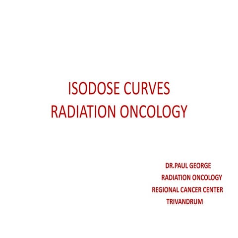 Isodose curves RADIATION ONCOLOGY