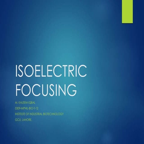 Isoelectric Focusing