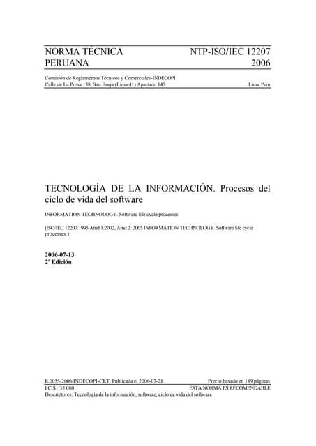 Norma tecnica peruana - iso 12207