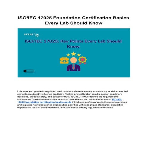 Iso 17025 standard | PDF