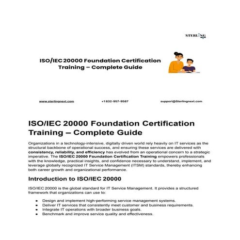ISO/IEC 20000 Foundation Certification Training Online | PDF