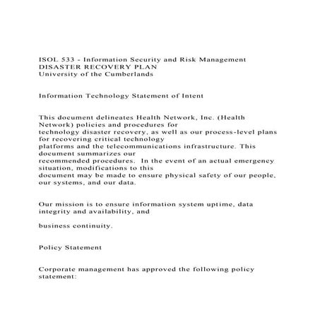 ISOL 533 - Information Security and Risk Management        DIS.docx