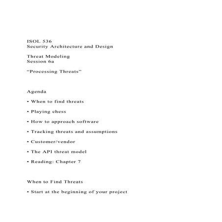 ISOL 536Security Architecture and DesignThreat Modeling.docx