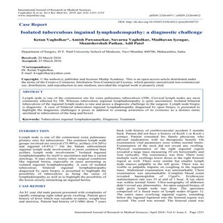 Isolated tuberculous inguinal lymph...