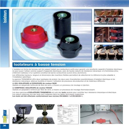 Isolateurs basse-tension- polyamide-espaceurs | PDF