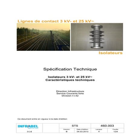 Isolateurs Spécification Technique - Infrabel.pdf