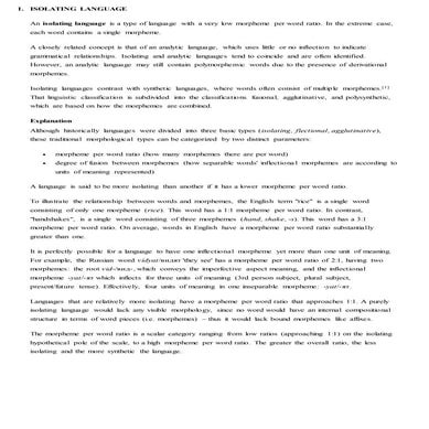 Isolating langague | DOCX