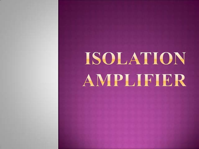 Isolation amplifier