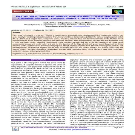 Isolation characterization and identification of high salinity tolerant
