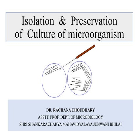 Isolation and preservation of microorganism 