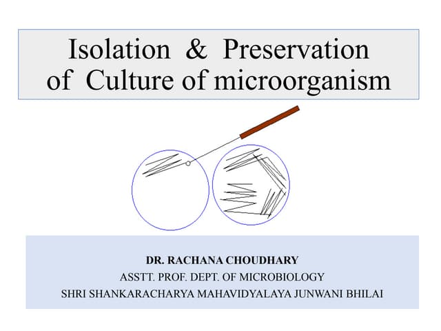 Isolation and preservation of microorganism 