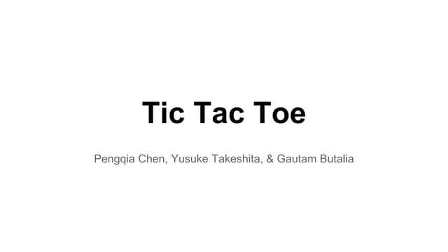 Tic Tac Toe Java Development