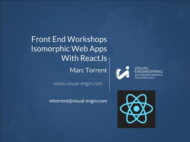 Workshop 27: Isomorphic web apps with ReactJS