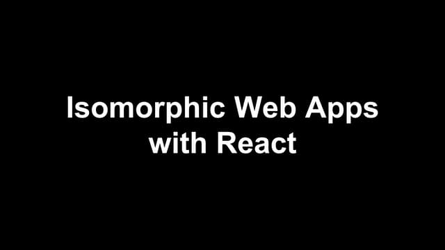 Isomorphic web apps with react