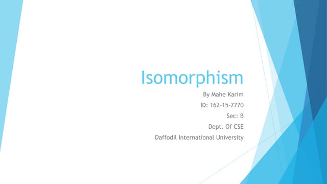 Isomorphism in Math