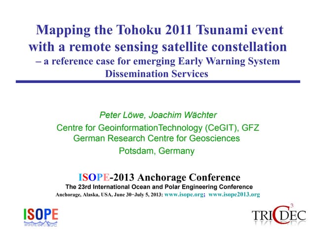 Mapping the Tohoku 2011 Tsunami event with a remote sensing satellite constel...