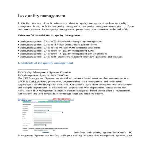 Quality management system consultants | DOCX