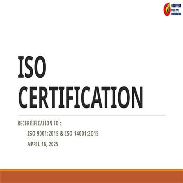 ISO 9001:2015 & ISO 14001:2015 Certification Recertification Process ...