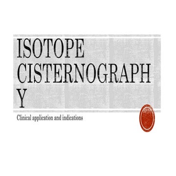 Application of isotope cisternography  