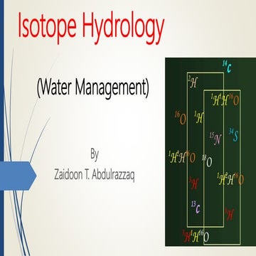 Isotope hydrology