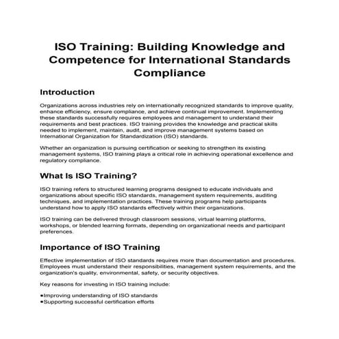 iso training iso training iso training.ppt