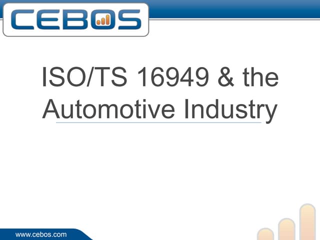 ISO TS 16949 and the Auto Industry