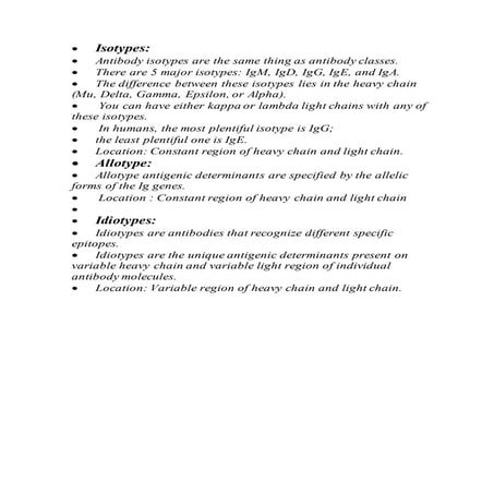 Isotypes allotypes and idiotypes