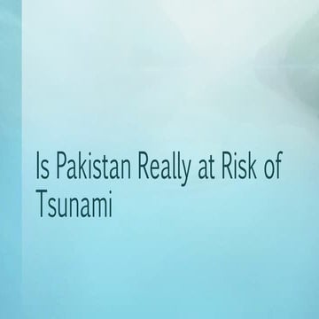 Is pakistan prone to tsunami
