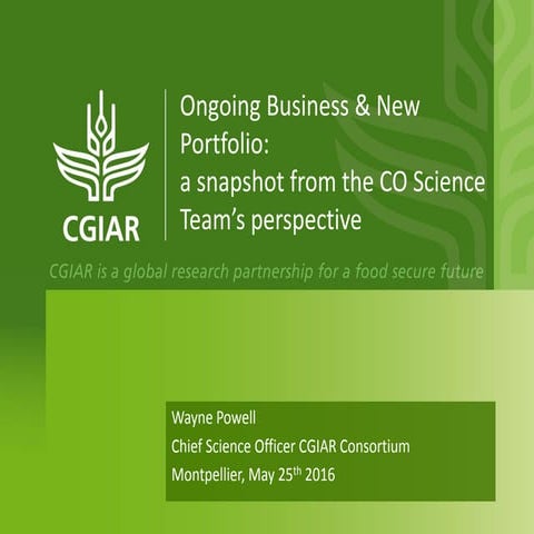 Ongoing business & New portfolio - Wayne Powell