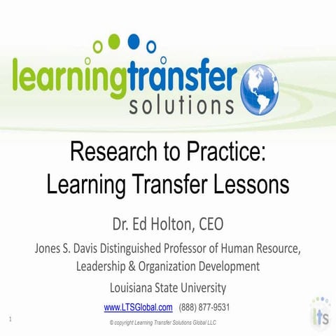 Learning Transfer System Inventory research