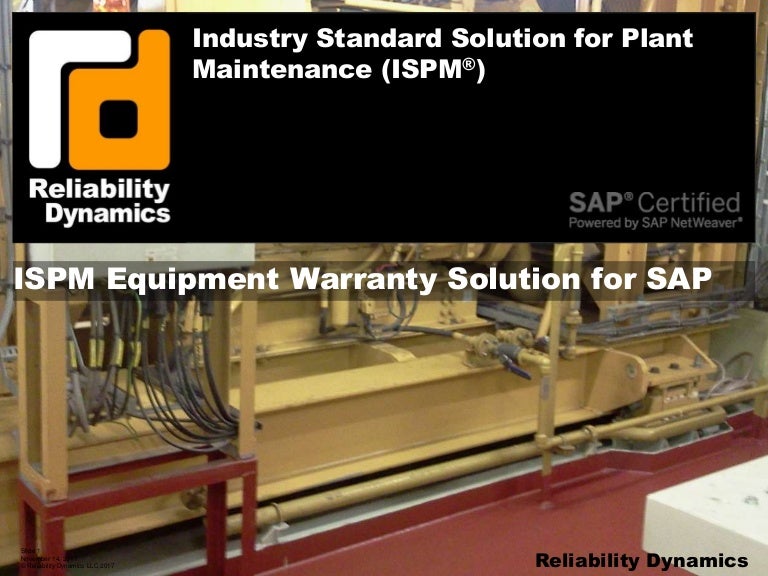 ISPM Equipment Warranty Solution for SAP
