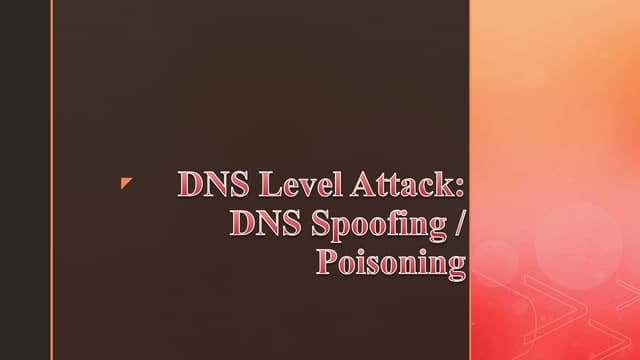 DNS spoofing/poisoning Attack