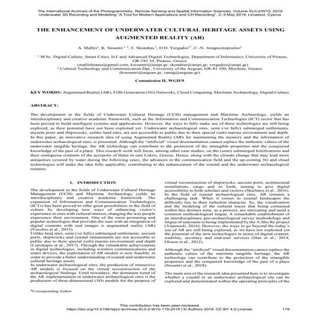 The enhancement of Underwater Cultural Heritage Assets using Augmented Realit...
