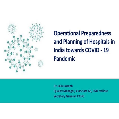 Operational Preparedness and Planning of Hospitals in India towards COVID 19 ...
