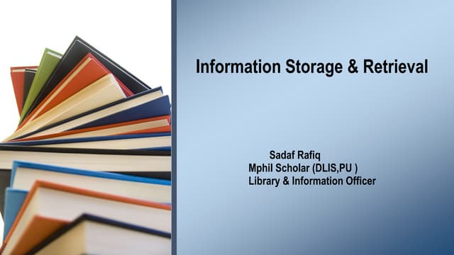 Information storage and retrieval