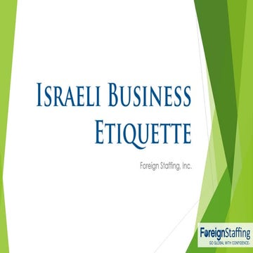 Israeli Business Etiquette