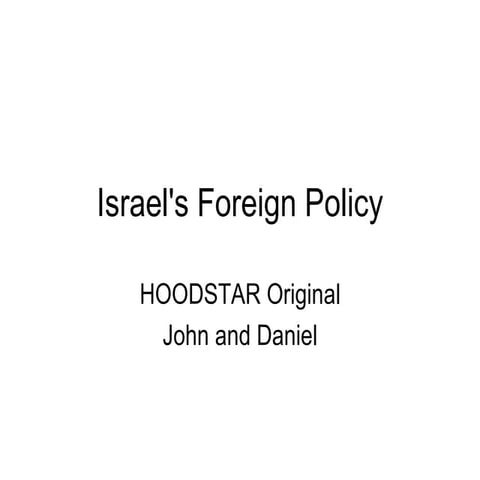 Israels Foreign Policy