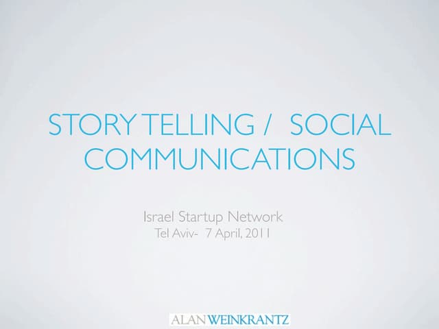 Israel Startup Network Presentation - 6 April 2011