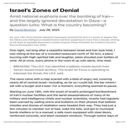 Israel’s Zones of Denial: What is the country becoming?