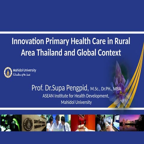 APO The Kingdom of Thailand Health System Review (Health in Transition ...