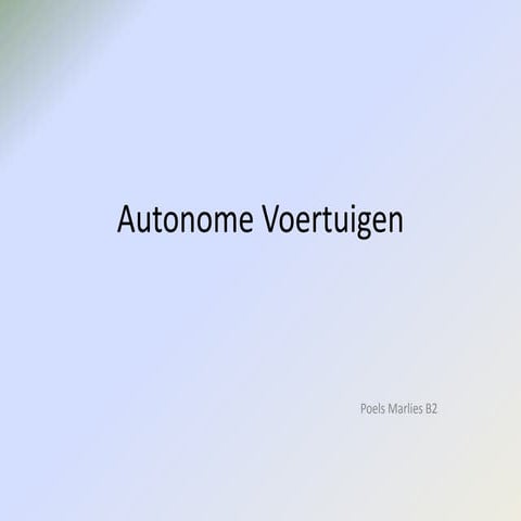 Autonome voertuigen