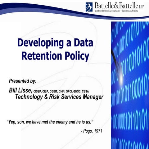 ISSA Data Retention Policy Development