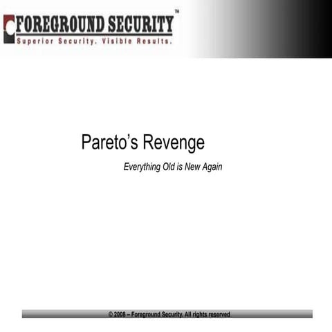 Issa Vancouver 6 09  Pareto's Revenge