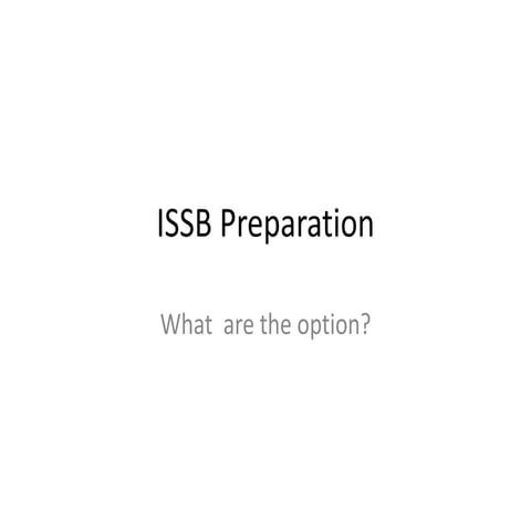 Issb preparation
