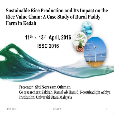 Sustainable Rice Production and Its Impact on the Rice Value Chain: A Case St...