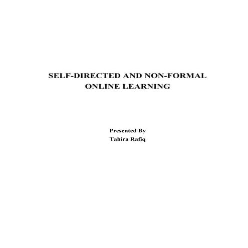 Is self directed learning a theory