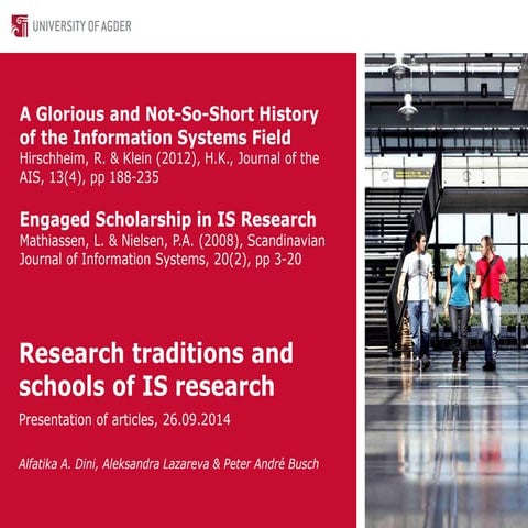 Research traditions and schools of IS research